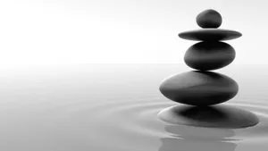 Zen Desktop Stone Stack Black And White Wallpaper