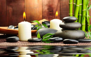 Zen Spa Candlesand Stones Wallpaper