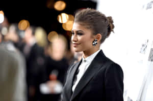 Zendaya Black Suit Hd Wallpaper