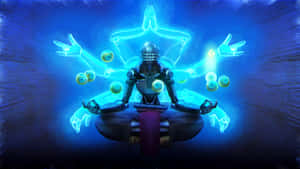 Zenyatta Blue Robe Lotus Position Wallpaper