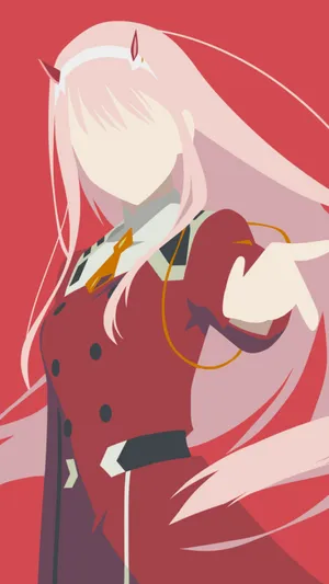 Zero Two Vector Art Phone Wallpaper