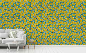 Zesty Yellow And Green Wall Accent Wallpaper