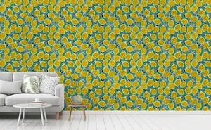 Zesty Yellow And Green Wall Accent Wallpaper