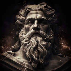 Zeus Statue Dramatic Lighting Wallpaper