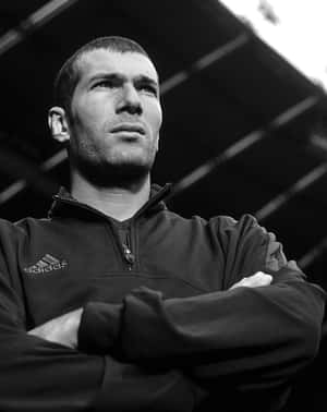 Zinedine Zidane Black And White Photography Wallpaper