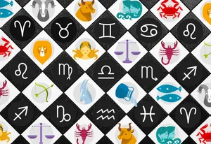 Zodiac Signs Diamond Pattern Wallpaper