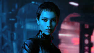 Zoe_ Kravitz_ Cyberpunk_ Style_ Portrait.jpg Wallpaper