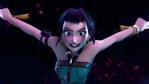 Zoey Kpop Demon Hunters Action Wallpaper