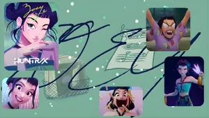 Zoey Kpop Demon Hunters Characters Wallpaper