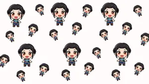 Zoey Kpop Demon Hunters Chibi Wallpaper