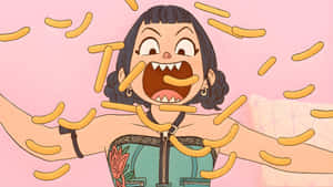 Zoey Kpop Demon Hunters Fries Wallpaper