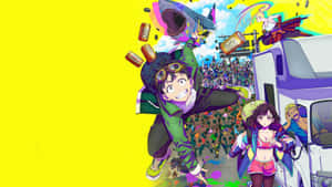 Zom100 Anime Characters Escape Zombie Horde Wallpaper