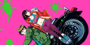 Zom100 Manga Charactersand Motorcycle Wallpaper