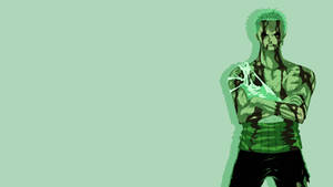 Zoro Hd Mint Green Background Wallpaper