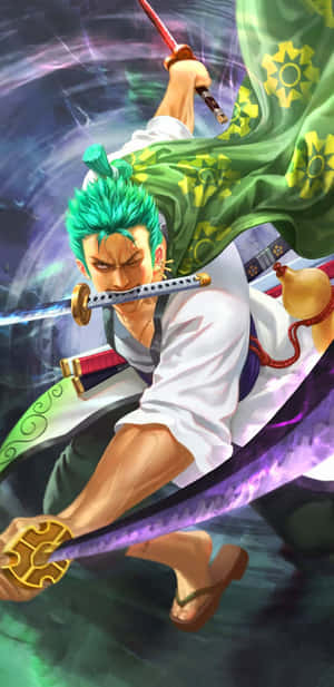 Zoro Swordsmasterin Action Wallpaper