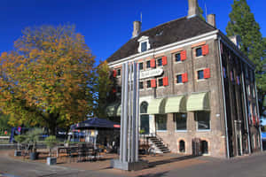 Zwolle Historical Buildingand Outdoor Cafe Wallpaper